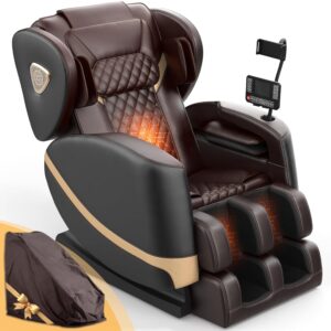 2025 Massage Chair Full Body, Zero Gravity Massage Chair with 10 Fix Rollers, Heating, Foot Massage, Auto Modes, Bluetooth Speaker, Touch Screen Controller (Upgraded Version)