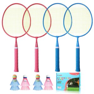 Badminton Racket for Kids - Outdoor Racquet Sports Toys for Children with shuttlecocks, Beach Lawn Yard Badminton Set Game for Kids and Adults,Backyard Outside Sport Game