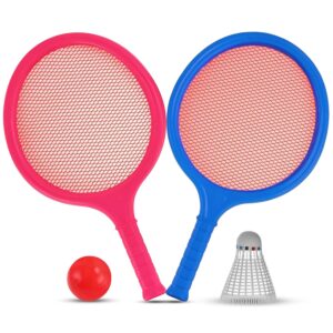 Badminton Racket Set for Kids, Toddlers with Paddles, Ball and Birdie - Junior Kindergarten Student Outdoor Sports Tennis Racquet Play Game Beach Toys