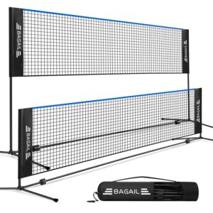 BAGAIL Badminton Net, Height Adjustable Kids Volleyball Net, Foldable Nylon Net 10 ft/14ft/17ft Wide, Tennis Net, Small Pickleball Net for Backyard Game and Indoor Outdoor Use,...