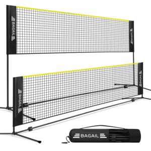 BAGAIL Badminton Net, Height Adjustable Kids Volleyball Net, Foldable Nylon Net 10 ft/14ft/17ft Wide, Tennis Net, Small Pickleball Net for Backyard Game and Indoor Outdoor Use,...